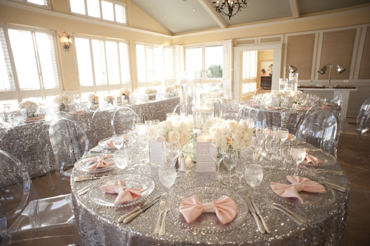 a glamorous silver blush beach wedding every last detail