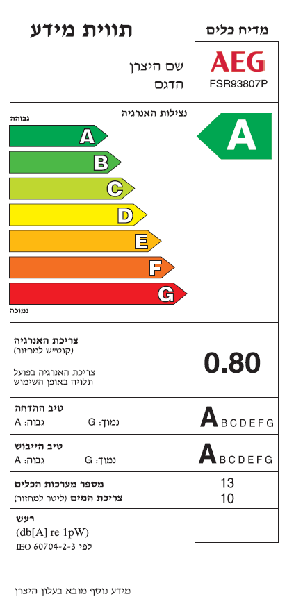 מדיח כלים אינטגרלי מלא