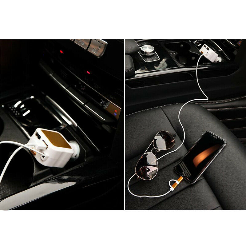 Retractable Double USB Charger for Car Accessories® Best Gadget Store