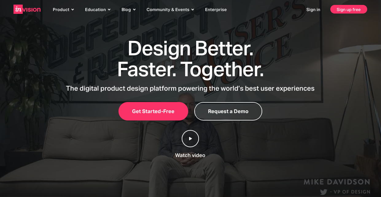 Invision prototyping tool
