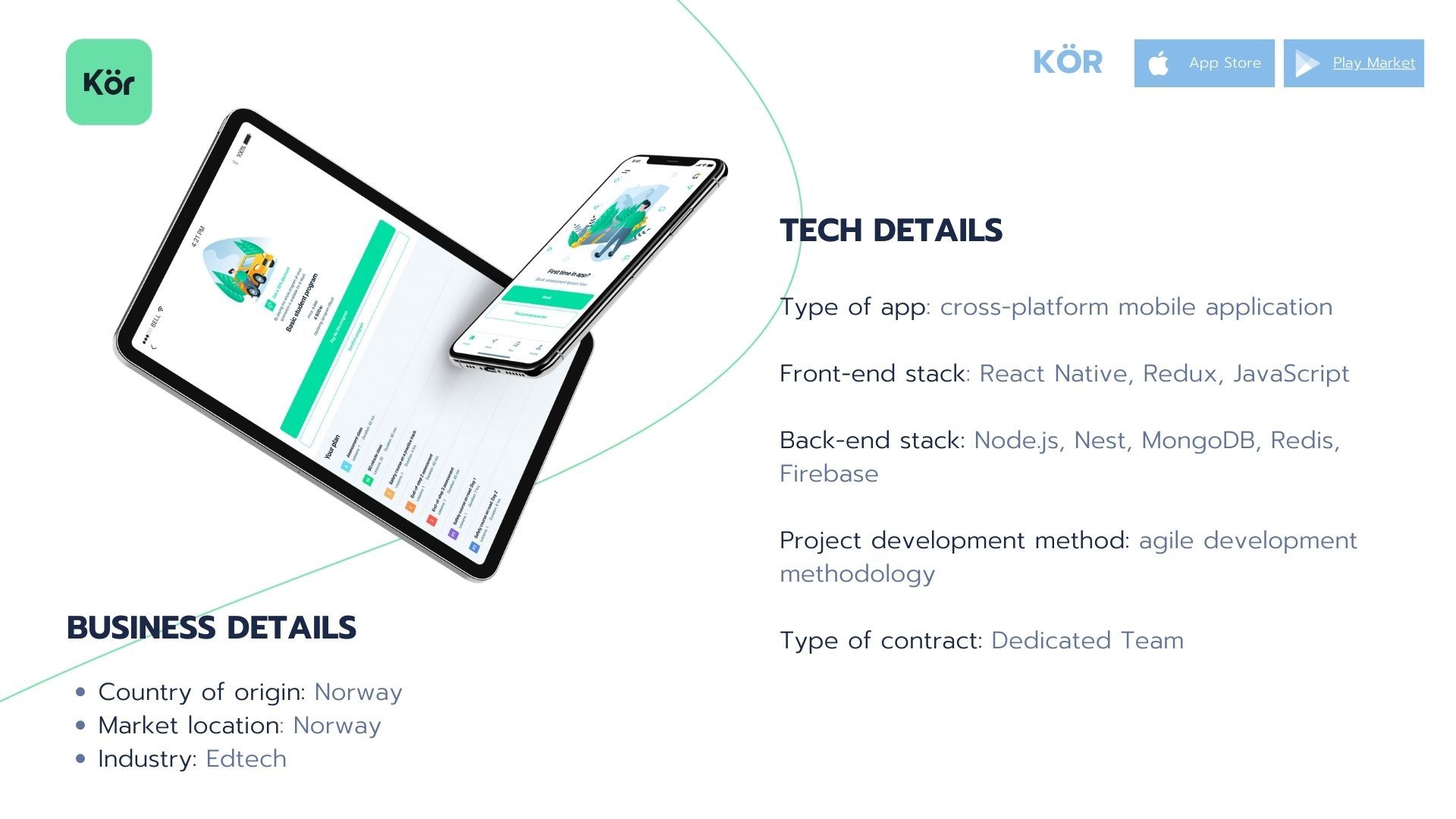 Dedicated team project example: KOR