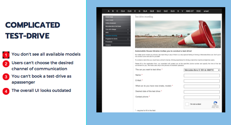 Opportunity to schedule a test drive appointment This is a must-have option and it should be convenient.