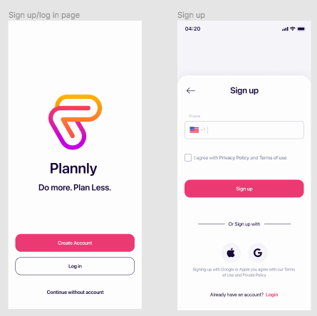 Smooth & user-friendly signup and login for Event Planner App.