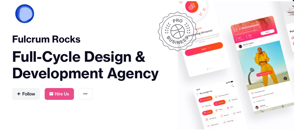 Fulcrum Rocks on Dribbble UX designers portfolio.