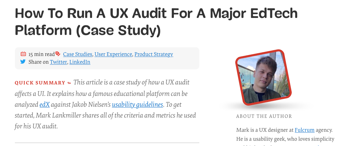 How To Run A UX Audit For A Major EdTech Platform (Case Study).