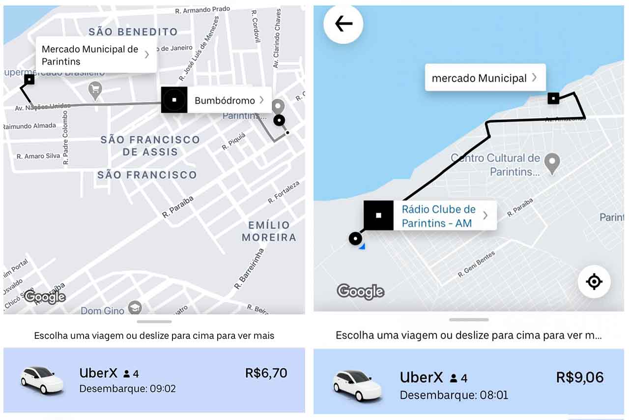 Uber inicia corridas em Parintins