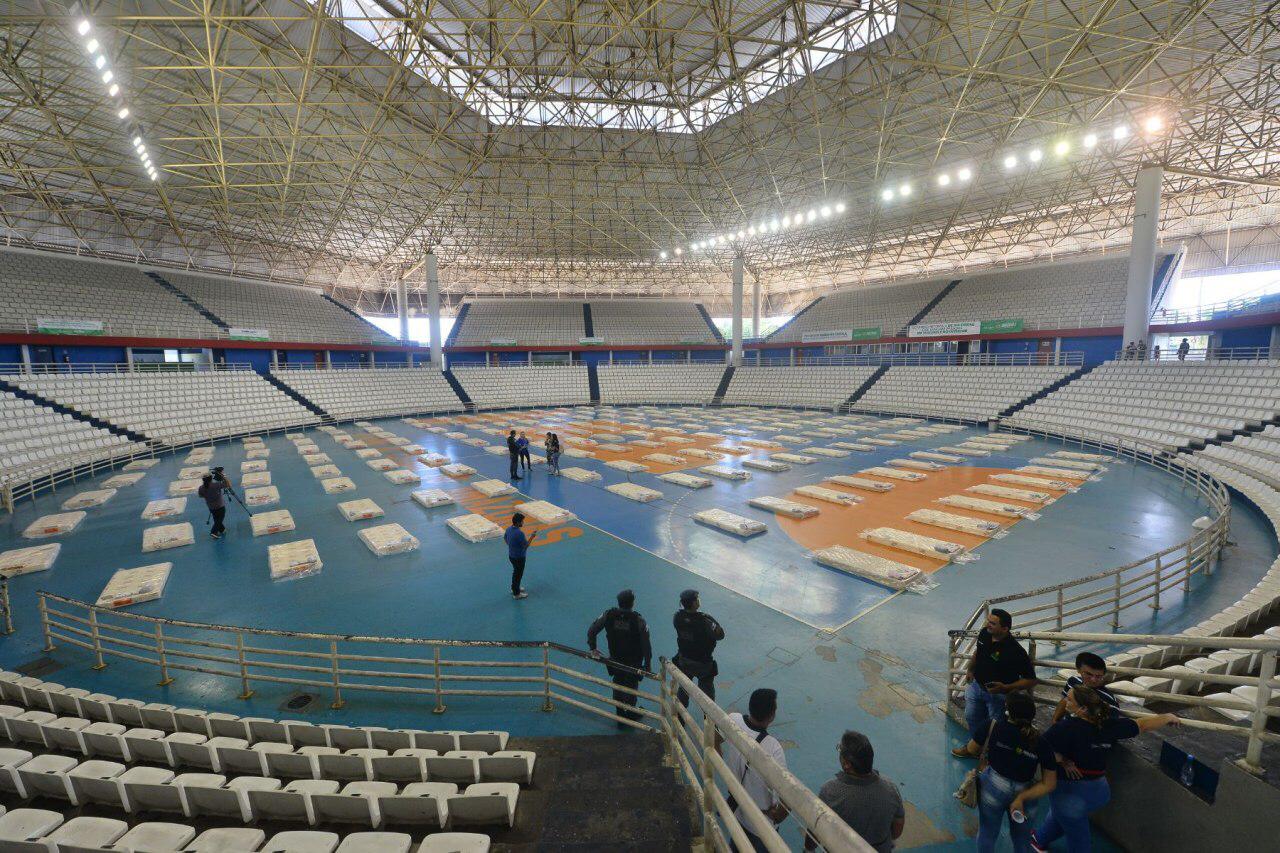 Amazonas instala abrigo emergencial na Arena Amadeu Teixeira