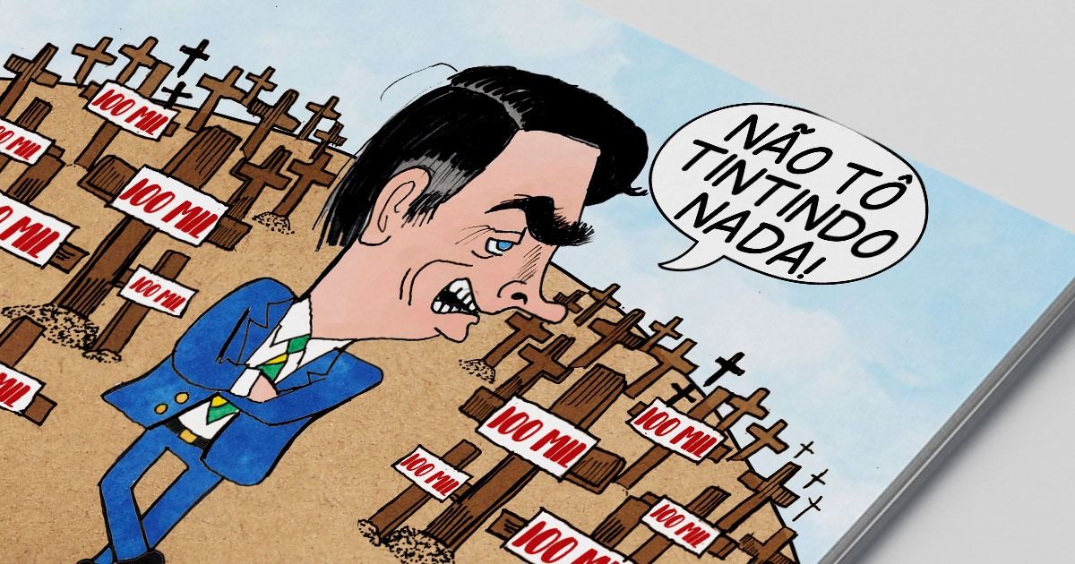 Charge - Brasil atinge marca de 100 mil mortos por Covid-19