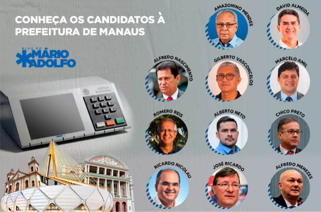 Manaus tem 11 candidatos a prefeito; conheça cada um deles e o vice nas chapas