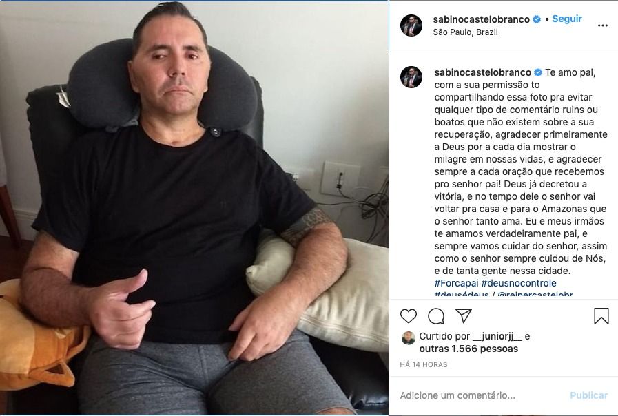 ​Foto de Sabino Castelo Branco é publicada nas redes sociais para evitar boatos