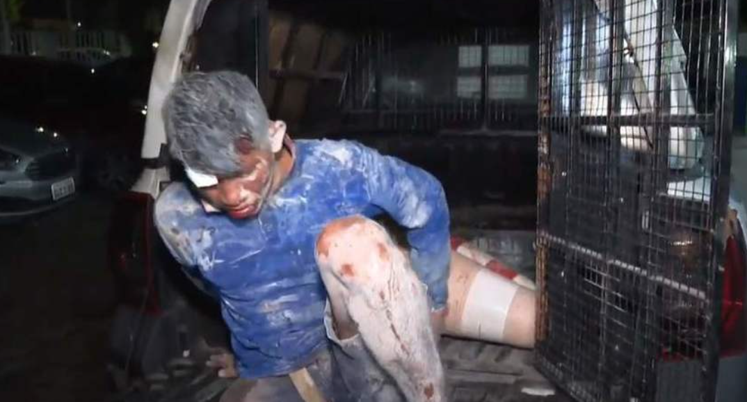 Suspeito de assalto foge para campo de futebol e é agredido por jogadores