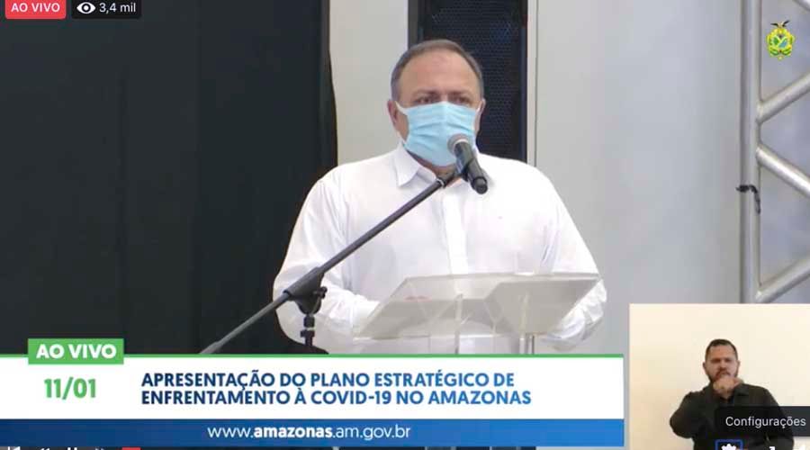 Em Manaus, Pazuello não anuncia novidades e nem data de vacinação