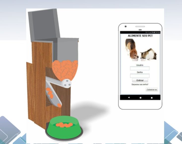 Aluno da Estácio projeta dispositivo para alimentar cães e gatos controlado por aplicativo
