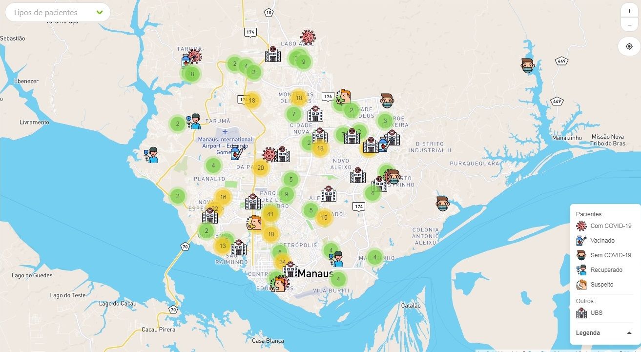 Site Covid19MAP da UEA intensifica mapeamento de vacinação em Manaus