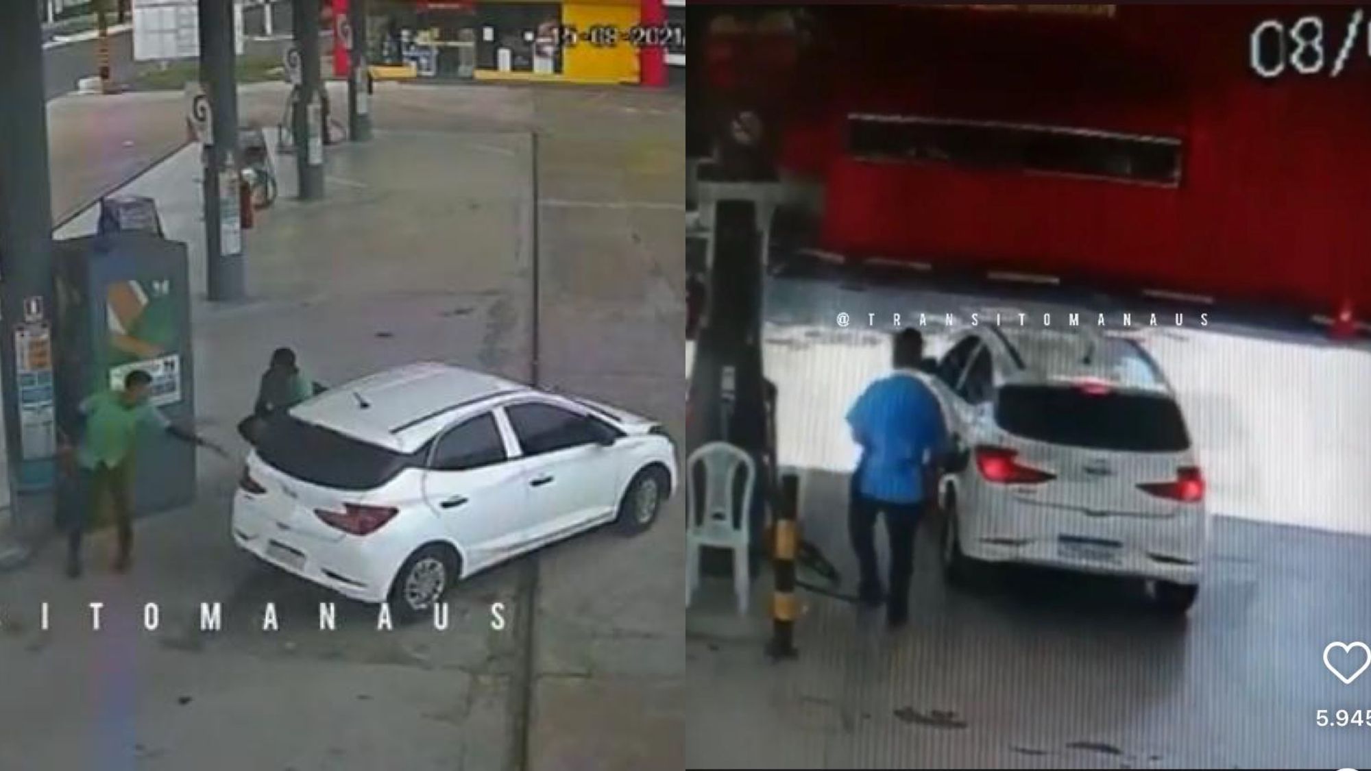 Criminosos usam placas frias para roubar postos de gasolina em Manaus