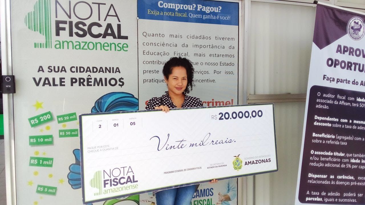 Próximo sorteio da Nota Fiscal Amazonense será no dia 16