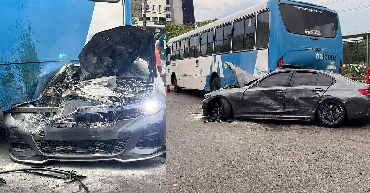 Homem compra BMW e colide com ônibus horas depois em Manaus