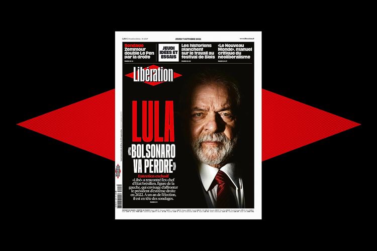 Lula é capa do jornal francês Libération e diz que 'Bolsonaro vai perder'