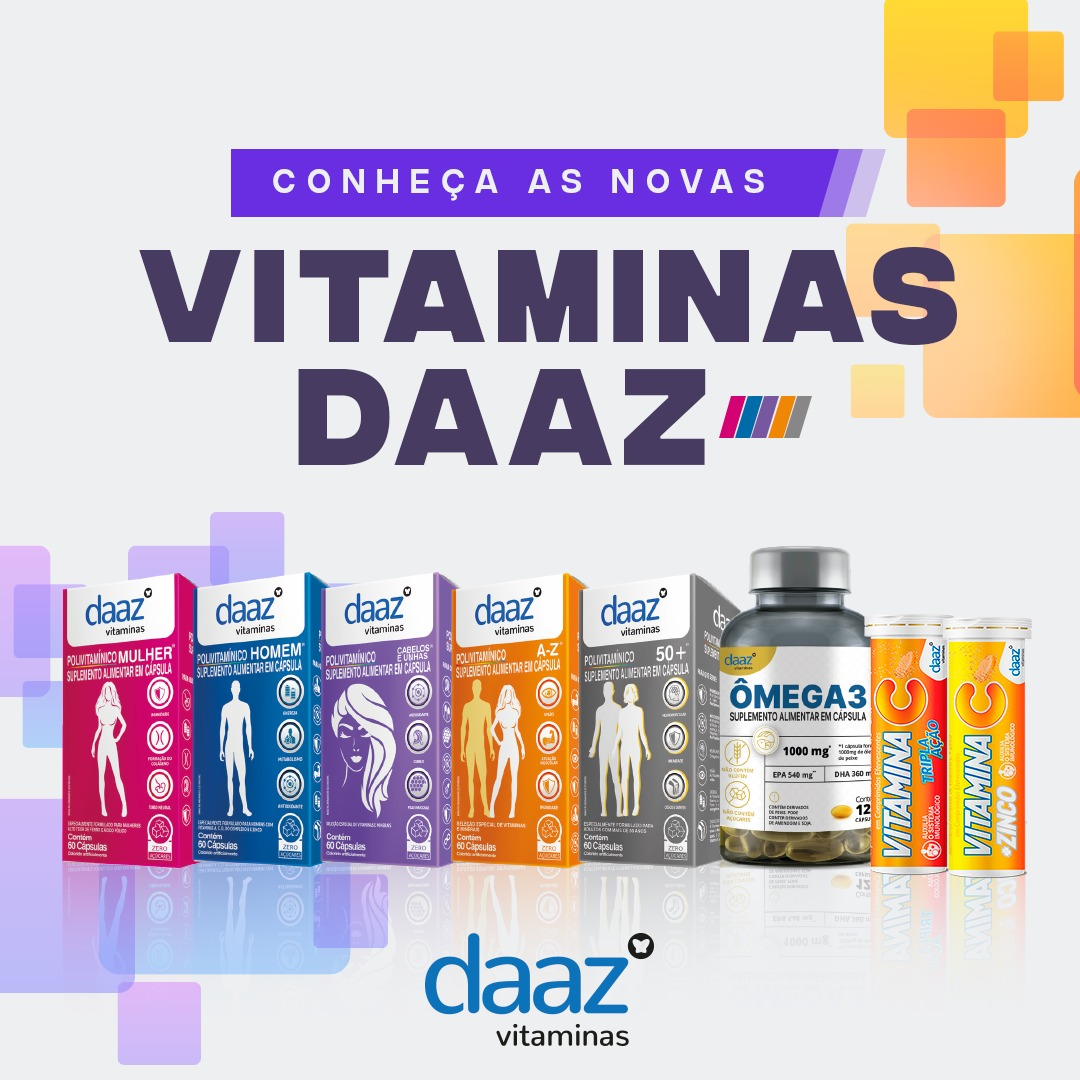 Polivitamínicos da Daaz estão disponíveis com exclusividade na Bemol Farma