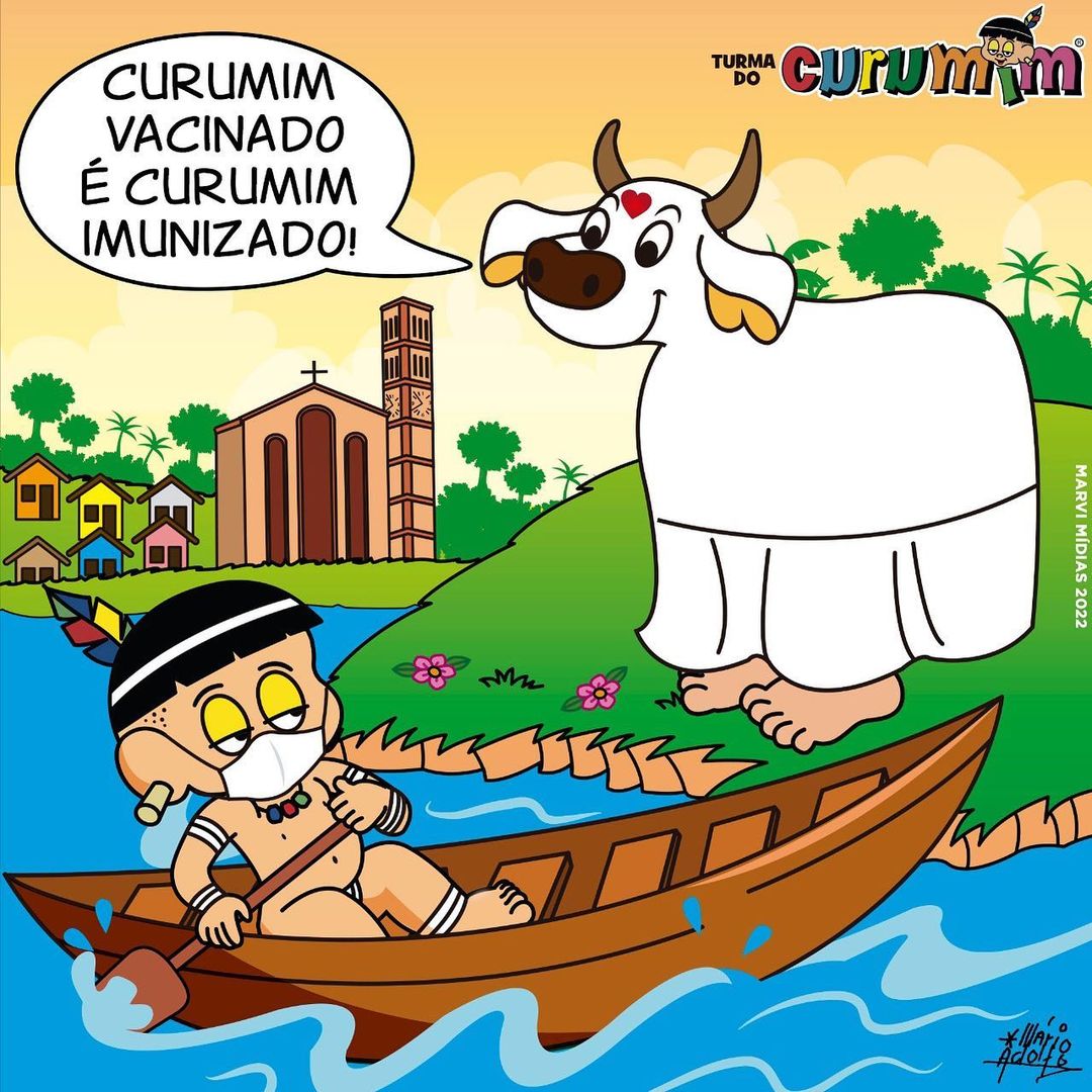 Boi Garantido e Curumim incentivam vacinação das crianças contra Covid