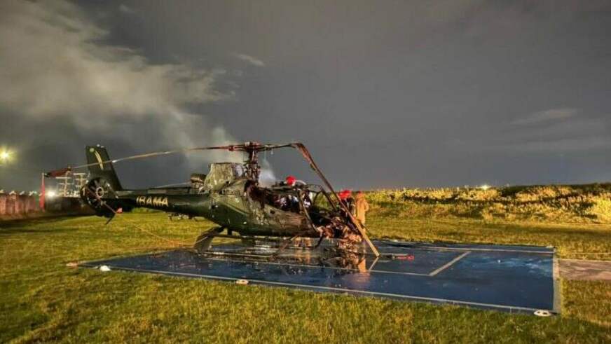 PF prende suspeitos de atearem fogo em helicóptero do Ibama