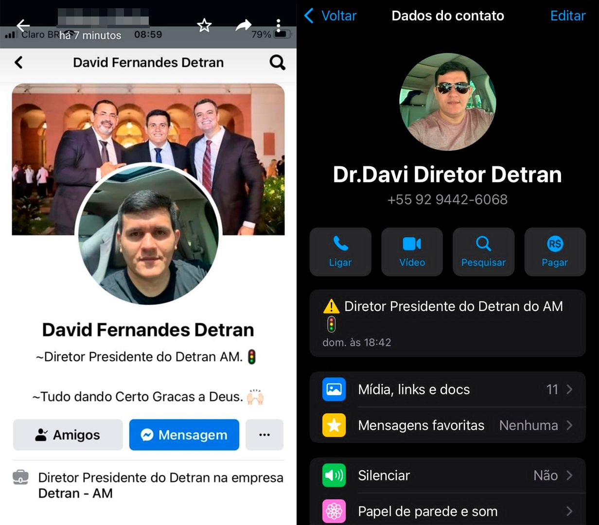 Criminosos aplicam golpes usando a imagem do diretor-técnico do Detran-AM