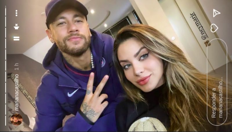 Mariana Castilho posta foto com Neymar em Paris