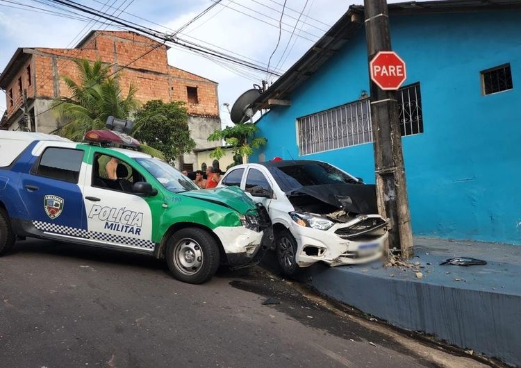 Suspeitos de assalto atropelam motociclista durante perseguição em Manaus