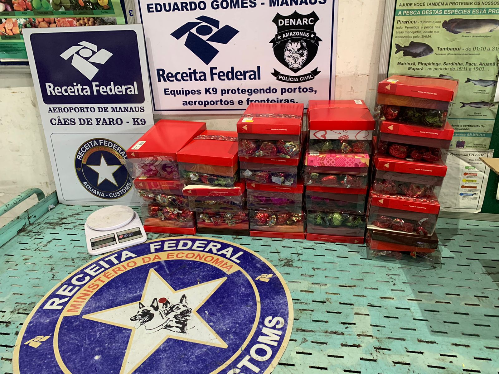 Receita Federal apreende 14 quilos de drogas em bombons de chocolate