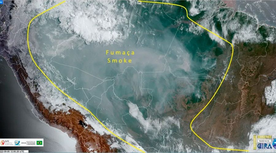 Fumaça de queimadas na Amazônia cobre 5 milhões de km e chega a São Paulo e Bolívia