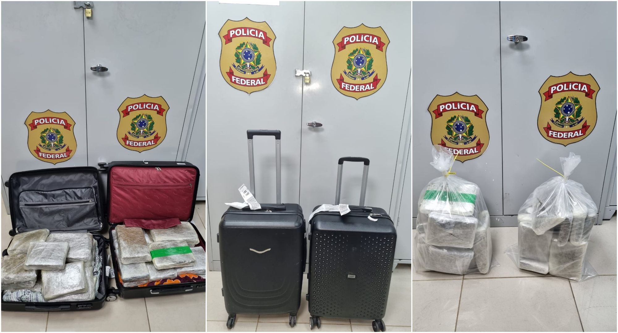PF apreende 28 quilos de drogas em mala no aeroporto de Manaus
