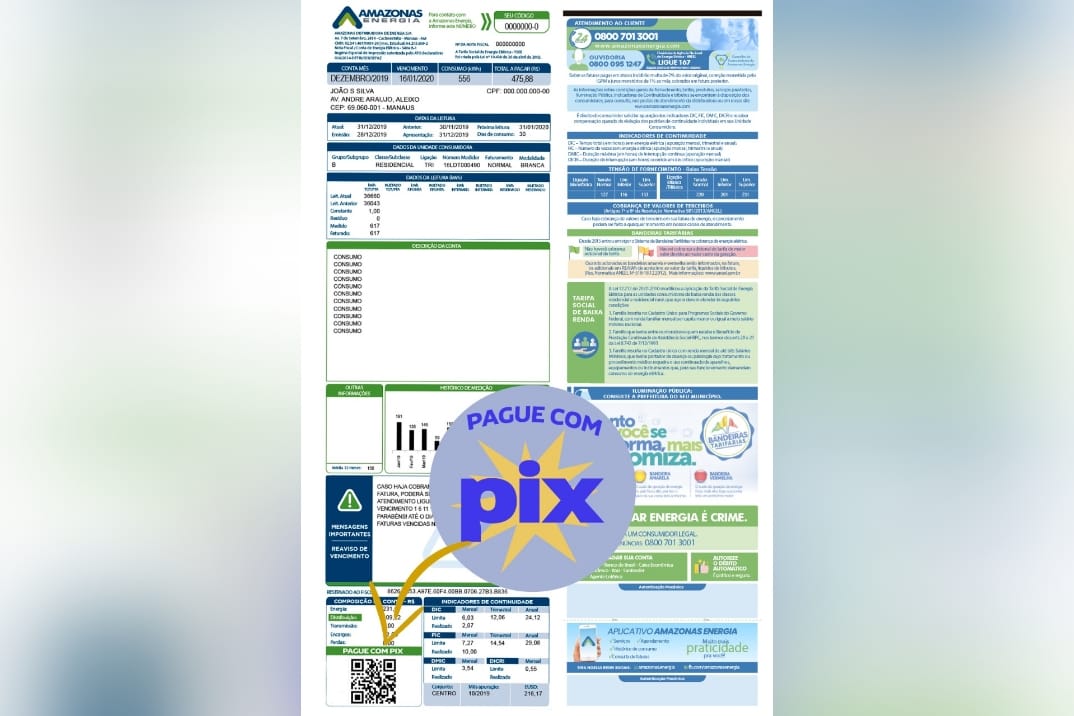 Amazonas Energia libera pagamento da conta de energia via PIX