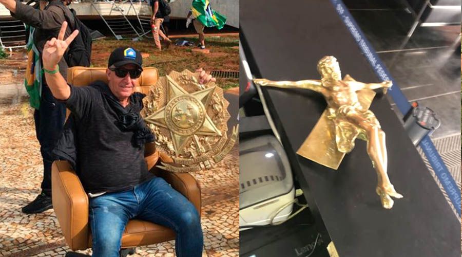 Bolsonaristas não pouparam nem crucifixos durante invasão a Brasília