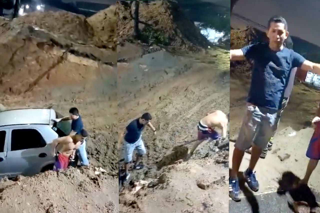 Motorista invade canteiro de obras na Djalma Batista com carro