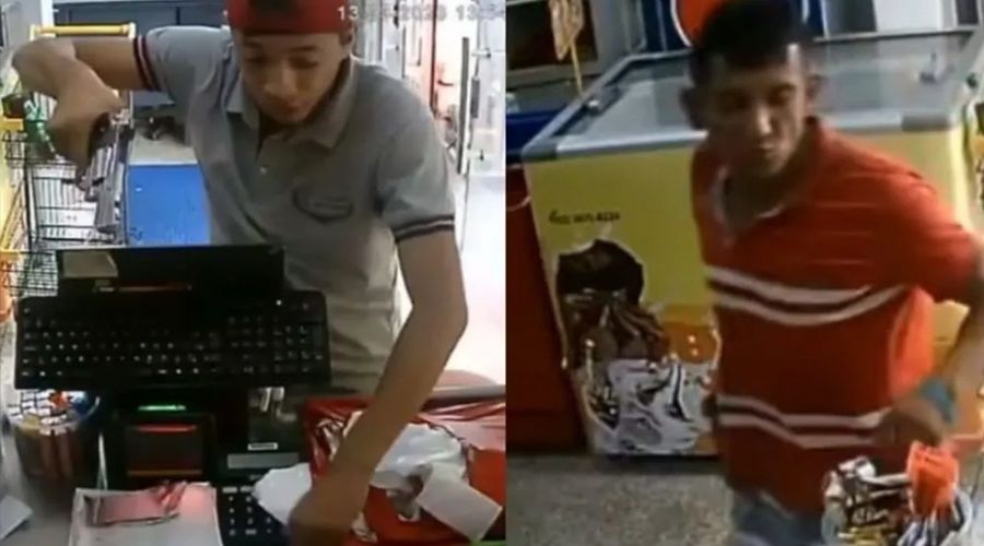 Vídeo: Criminosos dão coronhada em atendente durante assalto na Glória