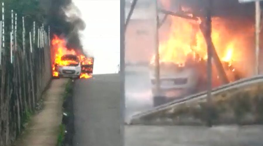 Repercussão no Brasil: Carro desce ladeira em Manaus, bate em muro e explode