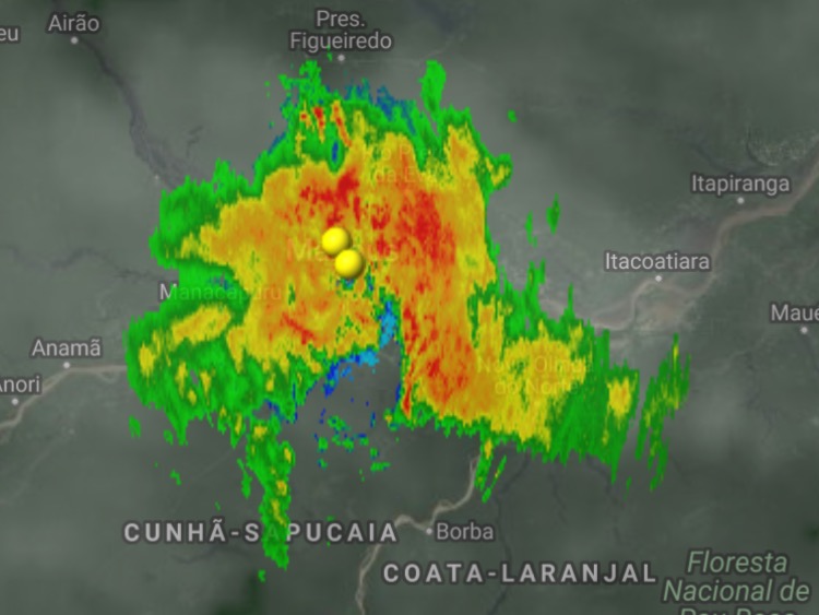 Radares mostram nuvens pesadas em Manaus