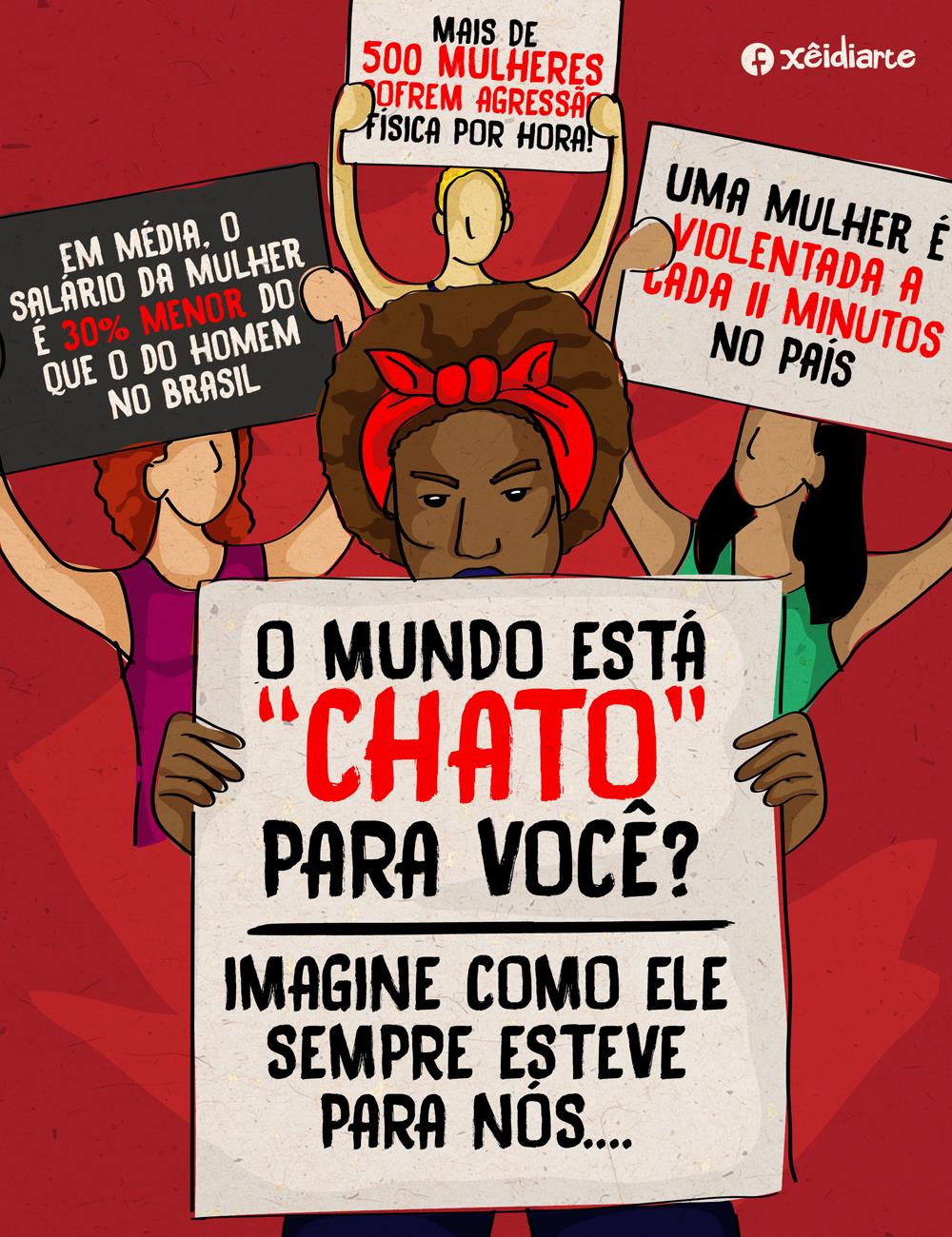 Charge: Mulher merece respeito