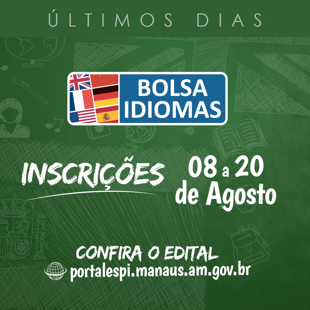 Inscrições para o Programa Bolsa Idiomas terminam domingo