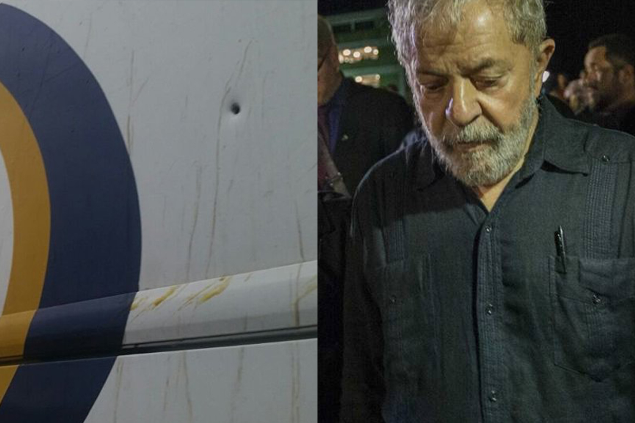 Ônibus da caravana de Lula é atingido por três tiros, diz PT
