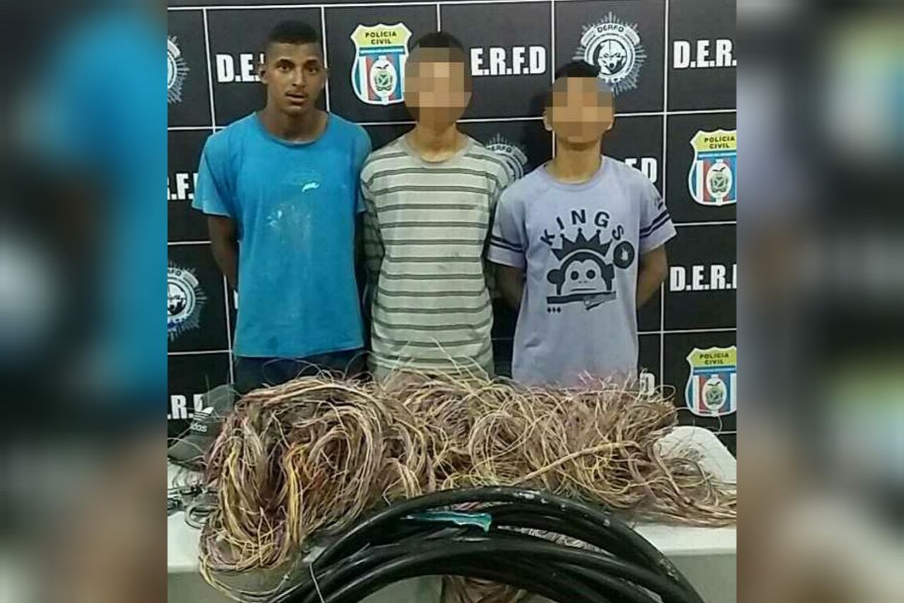 Grupo é preso por furto de fios de cobre da NET no Distrito Industrial I