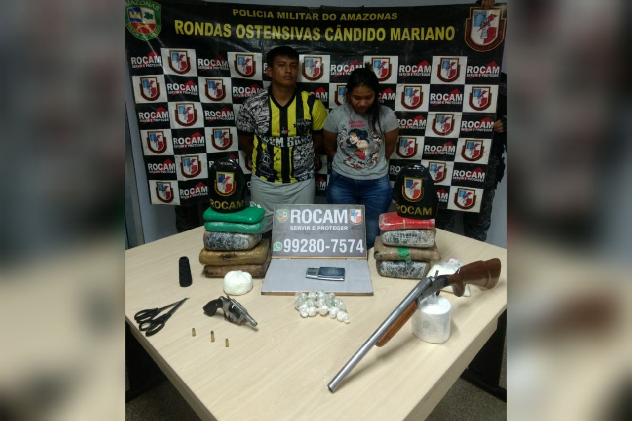 Casal é preso com arma de fogo e drogas no Santa Etelvina