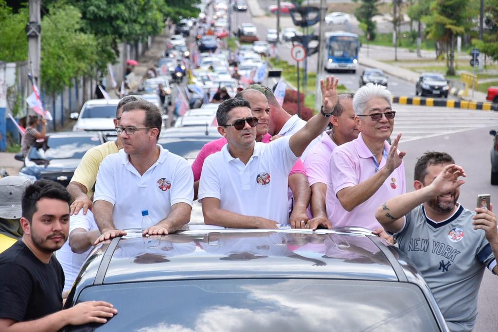 Abertura da última semana de campanha de David é marcada por carreata gigantesca em Manaus