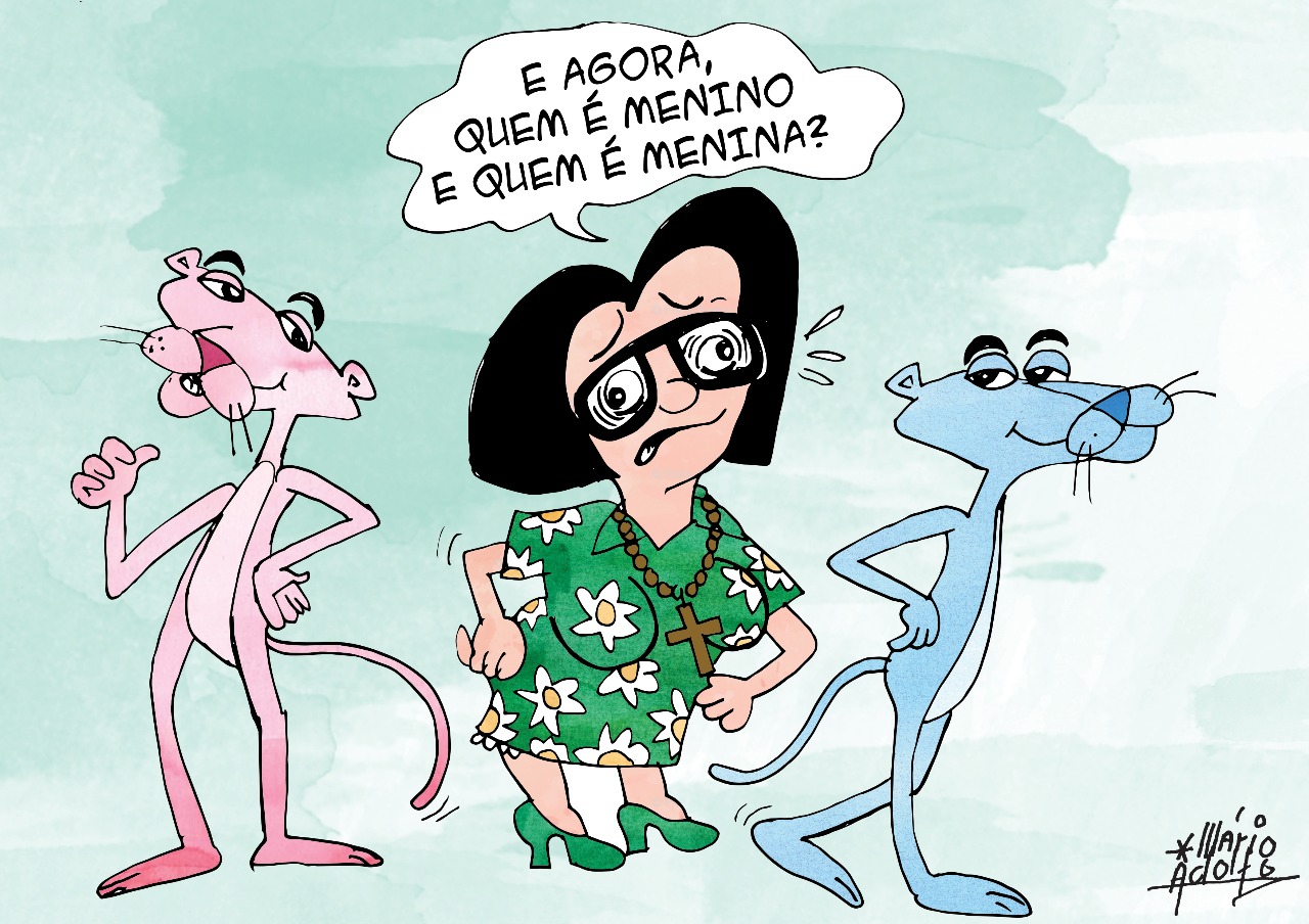 Charge: Azul ou rosa, Damares?