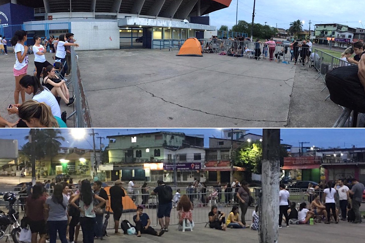 Fãs acampam para comprar ingressos de Sandy e Júnior em Manaus