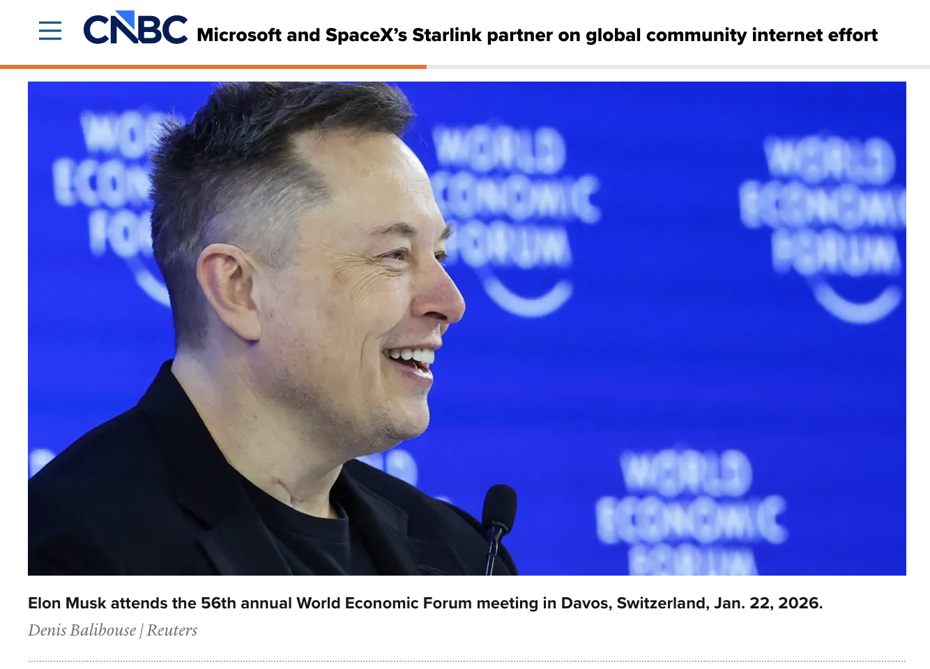 Musk appearing at World Economic Forum
