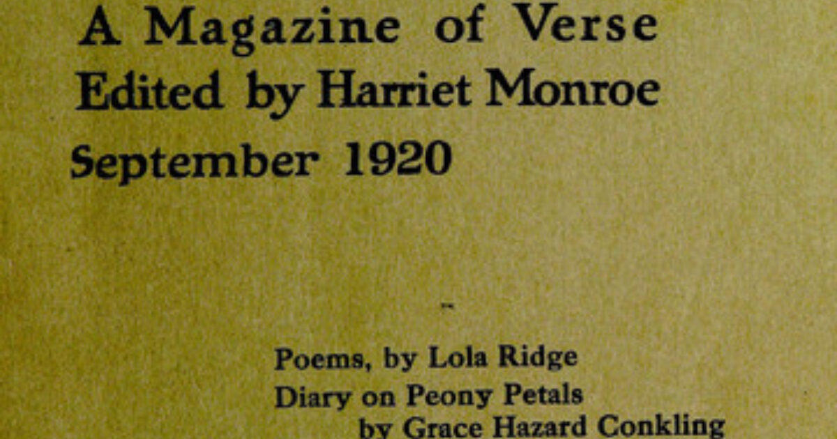 September 1920 The Poetry Foundation