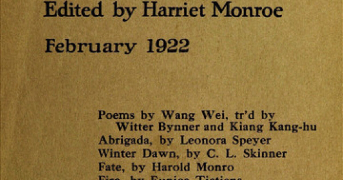 February 1922 The Poetry Foundation