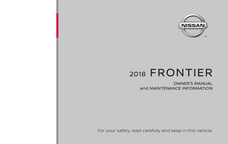 2018 NISSAN FRONTIER OWNERS MANUAL PDF visual data 7