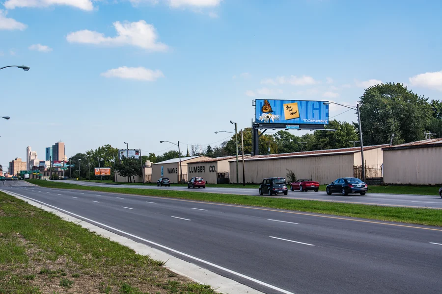 LED billboard view from street